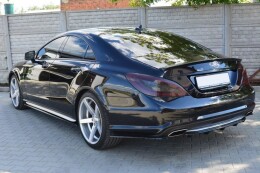 Heck Ansatz Flaps Diffusor passend für MERCEDES CLS C218 AMG LINE schwarz Hochglanz