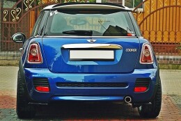 Street+ Heck Ansatz Flaps V.1 passend für Mini Cooper R56 JCW schwarz Hochglanz
