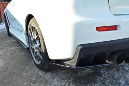 Heck Ansatz Flaps Diffusor für Mitsubishi Lancer Evo X schwarz Hochglanz