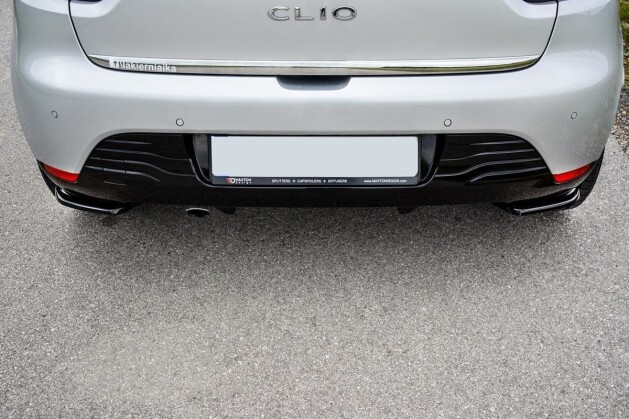 Heck Ansatz Flaps Diffusor für Renault Clio Mk4 schwarz Hochglanz