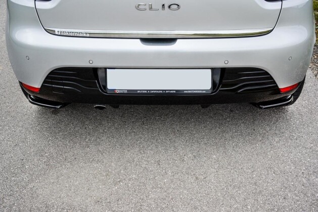 Heck Ansatz Flaps Diffusor passend für Renault Clio Mk4 schwarz Hochglanz