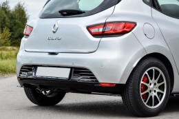 Heck Ansatz Flaps Diffusor passend für Renault Clio Mk4 schwarz Hochglanz