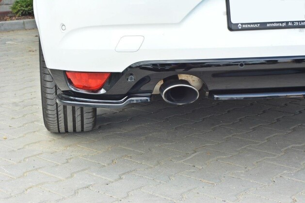 Heck Ansatz Flaps Diffusor passend für Renault Megane Mk4 Hatchback schwarz Hochglanz