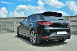 Heck Ansatz Flaps Diffusor passend für SEAT LEON III CUPRA / FR schwarz Hochglanz