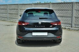 Heck Ansatz Flaps Diffusor passend für SEAT LEON III CUPRA / FR schwarz Hochglanz