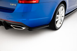 Heck Ansatz Flaps Diffusor passend für Skoda Octavia RS Mk3 / Mk3 FL Hatchback / Kombi schwarz Hochglanz