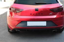 Heck Ansatz Flaps Diffusor V.2 für Seat Leon Cupra Mk3 FL Hatchback schwarz Hochglanz