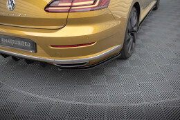 Heck Ansatz Flaps Diffusor für VW Arteon R-Line Limousine / Shooting Brake Mk1 schwarz Hochglanz