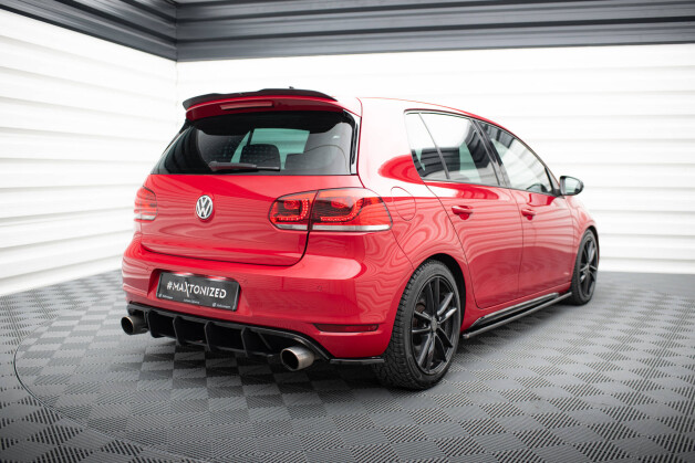 Heck Ansatz Flaps Diffusor passend für VW GOLF 6 GTI 35TH schwarz Hochglanz