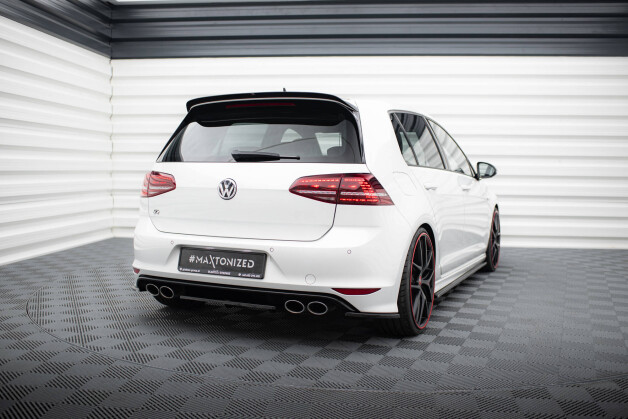 Heck Ansatz Flaps Diffusor V.1 passend für VW Golf 7 R / R-Line schwarz Hochglanz