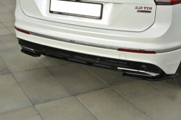 Heck Ansatz Flaps Diffusor für VW Tiguan Mk2 R-Line schwarz Hochglanz