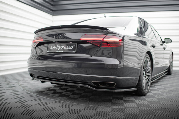 Heck Spoiler Aufsatz Abrisskante passend für Audi A8 D4 schwarz Hochglanz