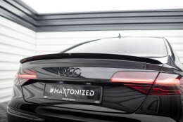 Heck Spoiler Aufsatz Abrisskante passend für Audi A8 D4 schwarz Hochglanz