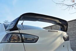 Heck Spoiler Aufsatz Abrisskante für Mitsubishi Lancer Evo X schwarz Hochglanz