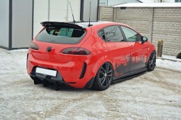 Heck Spoiler Aufsatz Abrisskante passend für SEAT LEON MK2 MS DESIGN schwarz Hochglanz