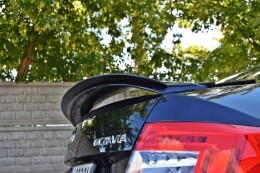 Heck Spoiler Aufsatz Abrisskante passend für SKODA OCTAVIA III RS vor FL/FACELIFT Carbon Look