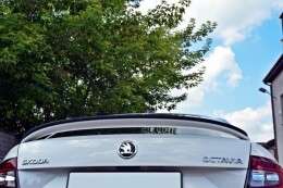 Heck Spoiler Aufsatz Abrisskante für Skoda Octavia RS Mk3 / Mk3 FL Hatchback schwarz Hochglanz
