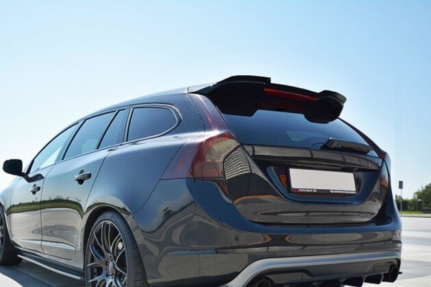 Heck Spoiler Aufsatz Abrisskante passend für Volvo V60 Polestar FL schwarz Hochglanz