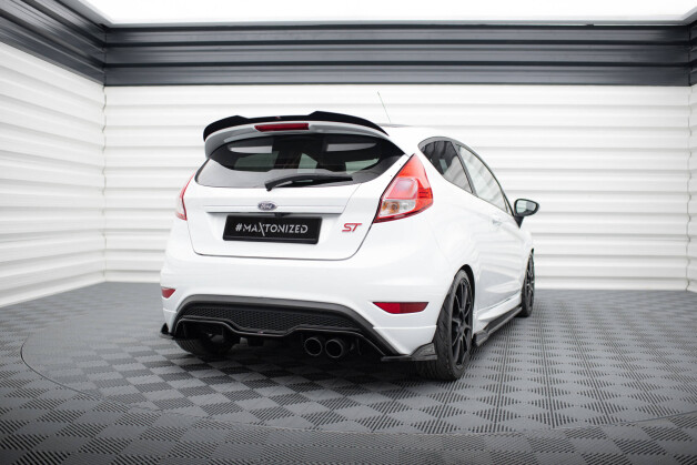 Heck Ansatz Diffusor passend für Ford Fiesta ST (3-Türige version) Mk7 Facelift schwarz Hochglanz