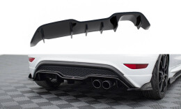 Heck Ansatz Diffusor passend für Ford Fiesta ST (3-Türige version) Mk7 Facelift schwarz Hochglanz