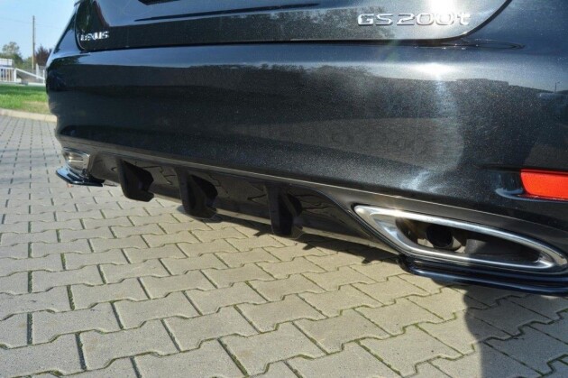 Heck Ansatz Diffusor für Lexus GS Mk4 Facelift T schwarz Hochglanz