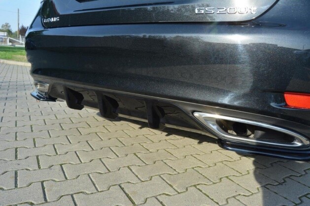 Street+ Heck Ansatz Diffusor passend für Lexus GS Mk4 FL T schwarz Hochglanz