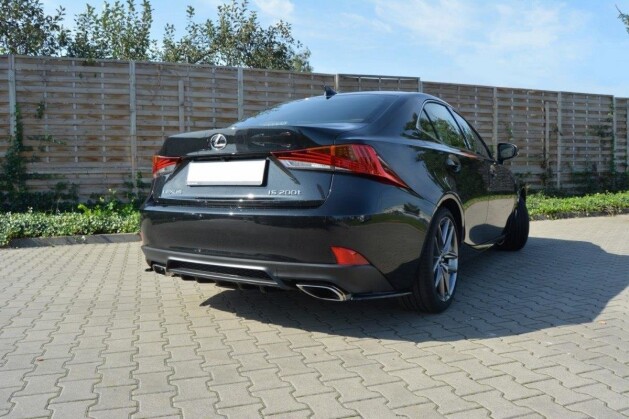 Heck Ansatz Diffusor passend für Lexus IS Mk3 Facelift T schwarz Hochglanz