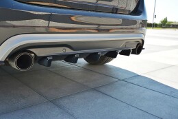 Heck Ansatz Diffusor passend für Volvo V60 Polestar Facelift schwarz Hochglanz