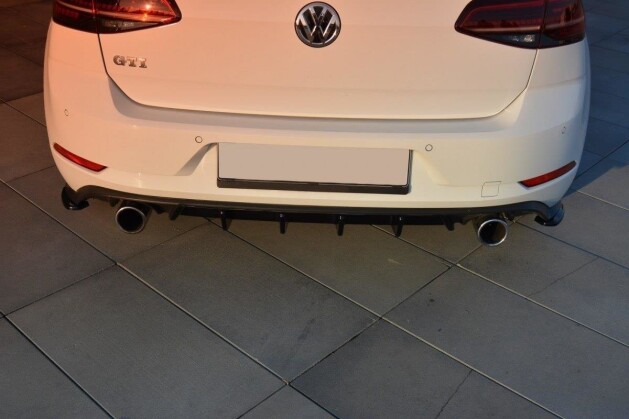 Heck Ansatz Diffusor für VW GOLF 7 GTI FACELIFT schwarz Hochglanz