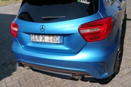 Mittlerer Cup Diffusor Heck Ansatz passend für im DTM LOOK Mercedes W176 AMG-LINE vor Facelift schwarz Hochglanz
