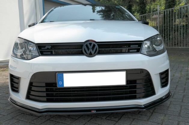 Cup Spoilerlippe Front Ansatz für VW Polo WRC Mk5 schwarz Hochglanz