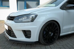 Cup Spoilerlippe Front Ansatz für VW POLO MK5 R WRC schwarz Hochglanz
