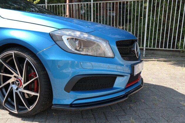 Cup Spoilerlippe Front Ansatz für Mercedes W176 AMG-LINE vor FL schwarz Hochglanz