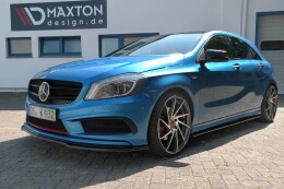 Cup Spoilerlippe Front Ansatz passend für Mercedes W176 AMG-LINE vor Facelift schwarz Hochglanz