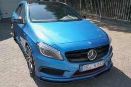 Street+ Spoilerlippe Front Ansatz passend für Mercedes W176 AMG-LINE vor FL schwarz Hochglanz