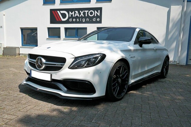 Cup Spoilerlippe Front Ansatz V.1 passend für Mercedes C-Klasse C205 63 AMG Coupe schwarz Hochglanz