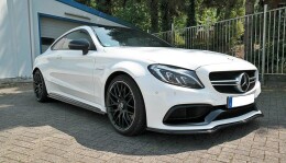 Cup Spoilerlippe Front Ansatz V.1 passend für Mercedes C-Klasse C205 63 AMG Coupe schwarz Hochglanz