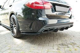 Heck Ansatz Diffusor für Mercedes C-Klasse S205 63 AMG Kombi schwarz Hochglanz