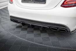 Heck Ansatz Diffusor passend für Mercedes C-Klasse S205 63 AMG schwarz Hochglanz