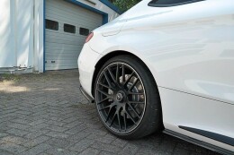 Heck Ansatz Flaps Diffusor passend für Mercedes C-Klasse C205 63 AMG Coupe schwarz Hochglanz