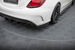 Heck Ansatz Flaps Diffusor passend für Mercedes C-Klasse S205 63 AMG schwarz Hochglanz