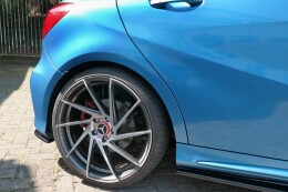 Heck Ansatz Flaps Diffusor passend für Mercedes W176 AMG-LINE vor Facelift schwarz Hochglanz
