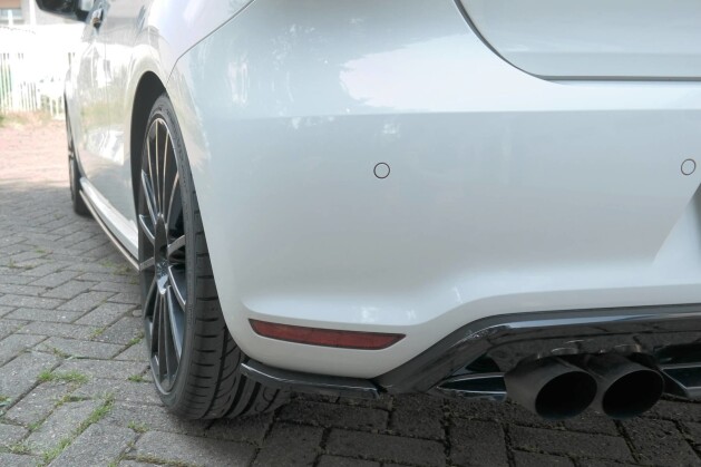 Heck Ansatz Flaps Diffusor für VW Polo WRC Mk5 schwarz Hochglanz