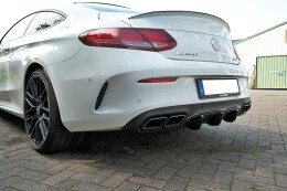 Heck Ansatz Diffusor für Mercedes C-Klasse C205 63 AMG Coupe schwarz Hochglanz