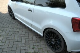 Seitenschweller Ansatz Cup Leisten passend für VW POLO MK5 R WRC schwarz matt
