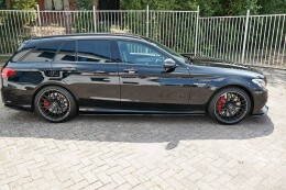 Seitenschweller Ansatz Cup Leisten passend für Mercedes C-Klasse S205 63 AMG Kombi Carbon Look