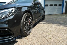 Seitenschweller Ansatz Cup Leisten V.1 für Mercedes C-Klasse S205 63 AMG schwarz Hochglanz