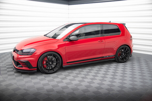 Seitenschweller Ansatz Cup Leisten für VW Golf GTI Clubsport Mk7  schwarz Hochglanz