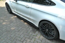 Seitenschweller Ansatz Cup Leisten passend für Mercedes C-Klasse C205 63 AMG Coupe schwarz Hochglanz
