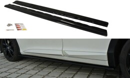 Seitenschweller Ansatz Cup Leisten passend für Honda Civic Mk9 Facelift schwarz matt